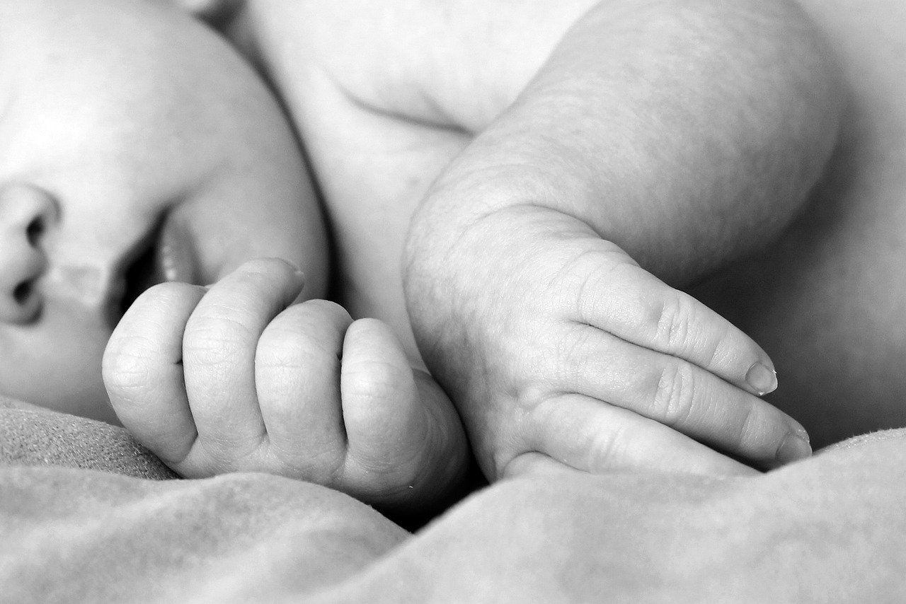 infant, hands, finger